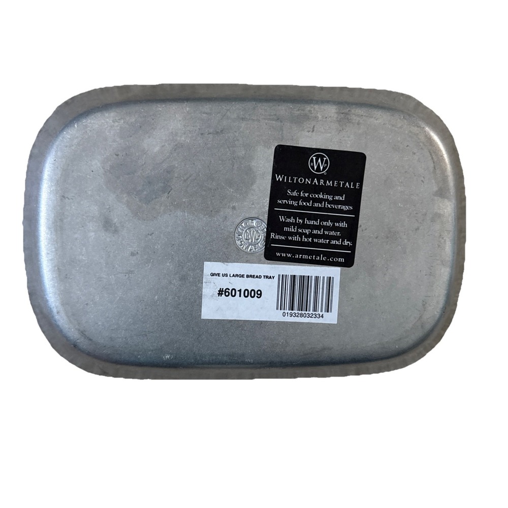 VTG Wilton Armetale Pewter Bread Tray GIVE US THIS DAY OUR DAILY BREAD Large NWT - Picture 2 of 2